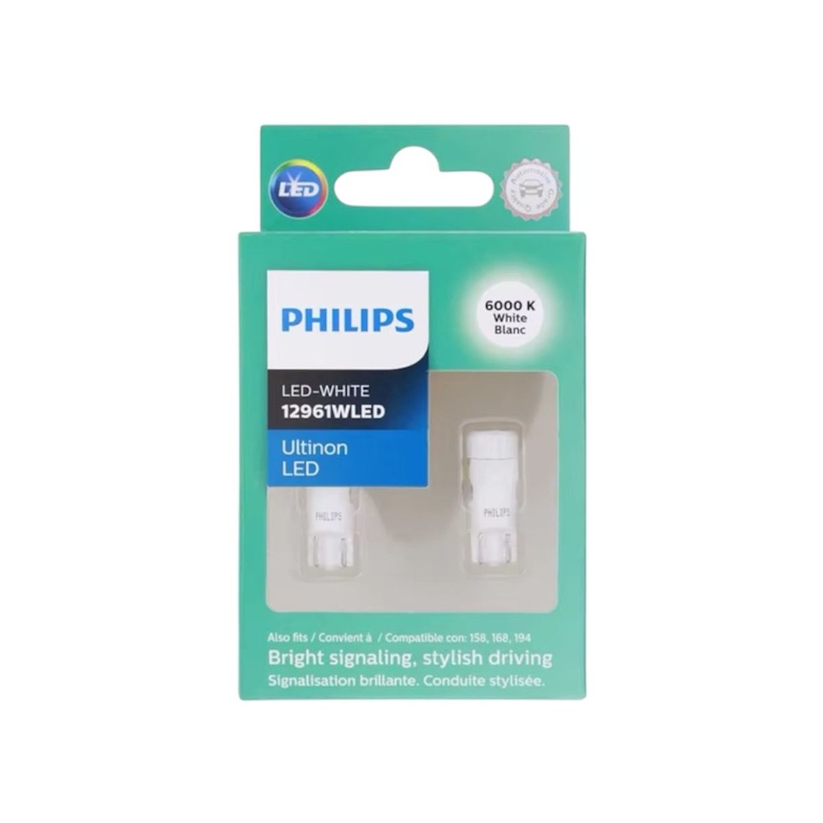 PHILIPS - Kit ampolletas led philips T10 w5w cola de pez