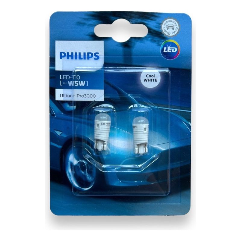 PHILIPS - Kit ampolletas led philips T10 w5w cola de pez