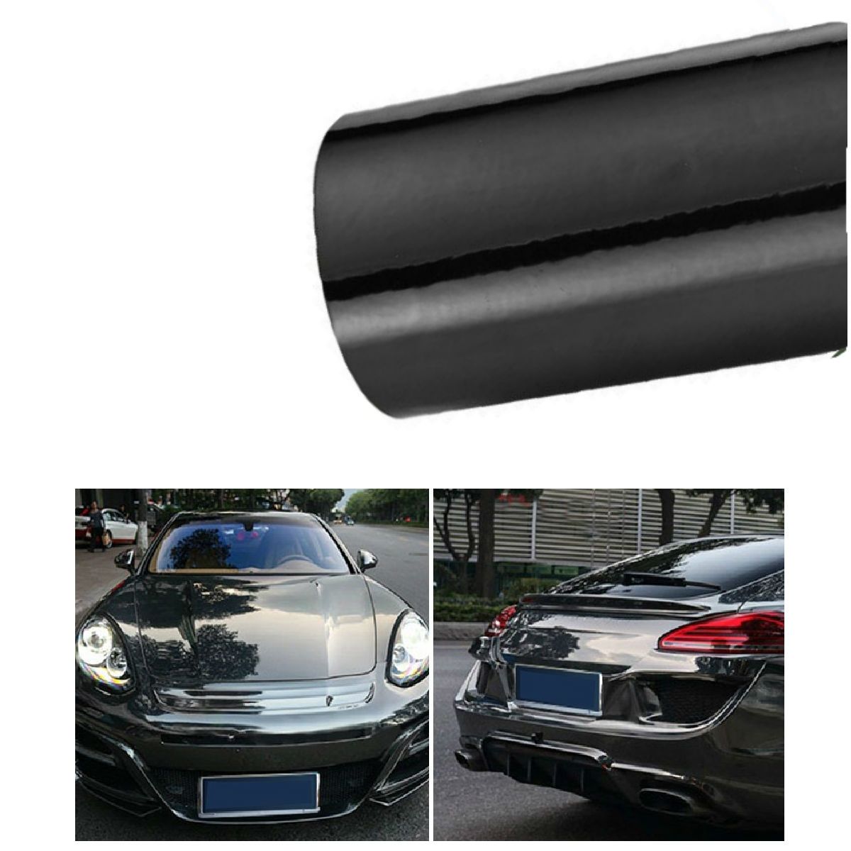 GENERICO - Papel Vinilo Cromo Espejo NEGRO Adhesivo Auto Karvas