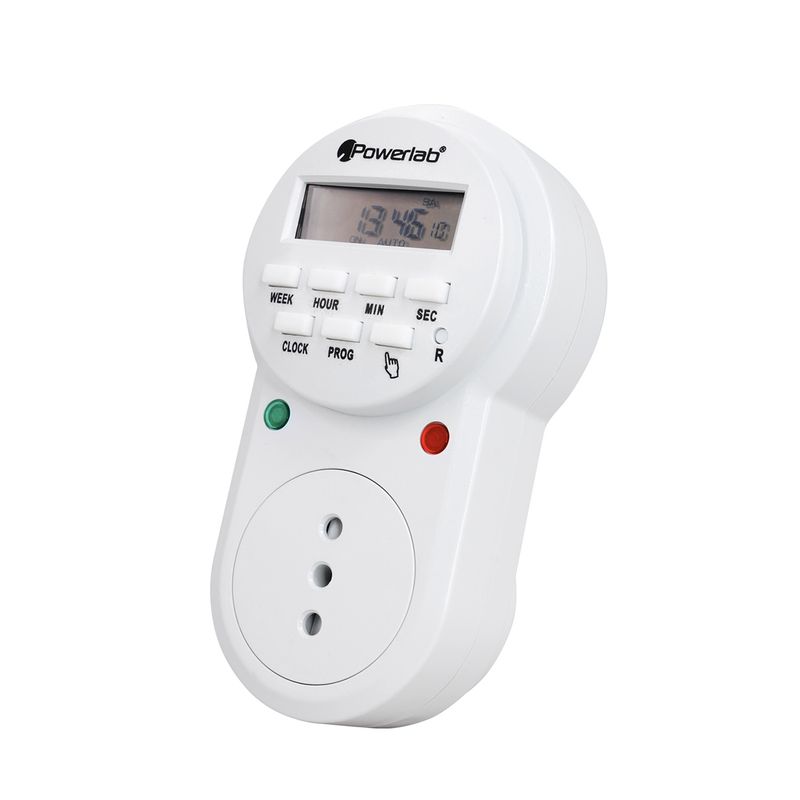 POWERLAB - Timer Temporizador Digital Semanal 247 Powerlab Blanco