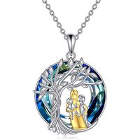 Collar mamá y dos hijos arbol de la vida Plata 925 joya mujer