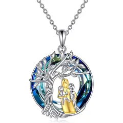 GENERICO - Collar mamá y dos hijos arbol de la vida Plata 925 joya mujer