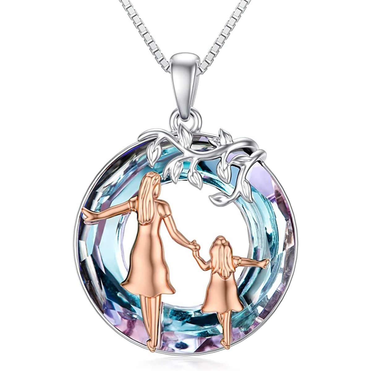 GENERICO - Collar mamá e hija Plata 925 joya mujer