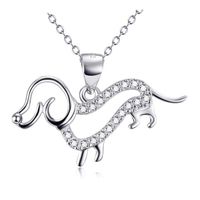 Collar perro salchicha dachshund Plata 925 joya mujer