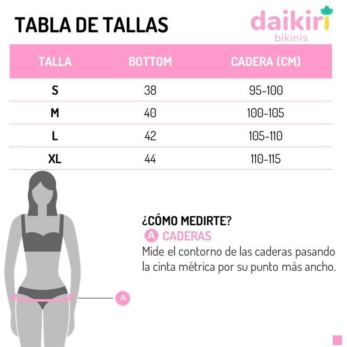 DAIKIRI BIKINIS - Daikiri Bottom de Bikini Blanco Pretina Ancha