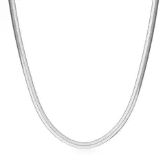 GENERICO - Gargantilla Choker Acero Inoxidable Tejido Serpiente 46cm 3mm