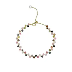 LUXURYJOYAS - Pulsera Fina Turmalina Colores Oro 18k Luxury
