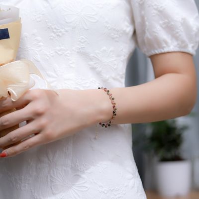 Imagen 2 del producto Pulsera Fina Turmalina Colores Oro 18k Luxury