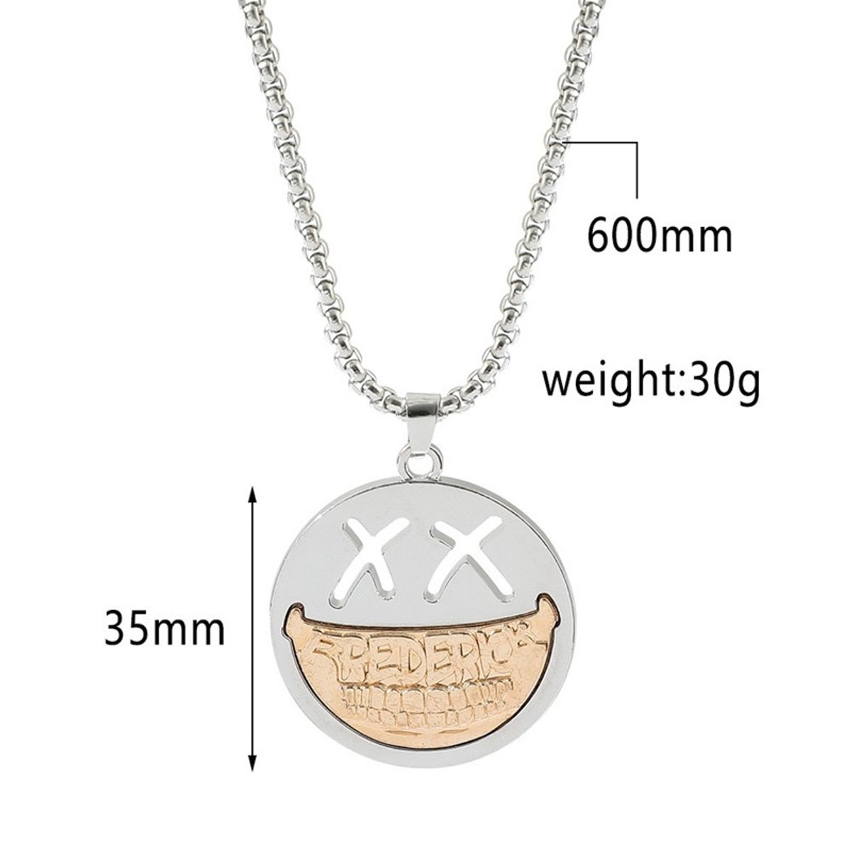 GENERICO - Cadena Smile Acero Inoxidable XX Frederick Moda Kpop