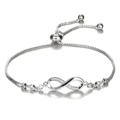 LUXURYJOYAS - Exclusivo! Pulsera Infinito Circones Baño Oro 18 Kt
