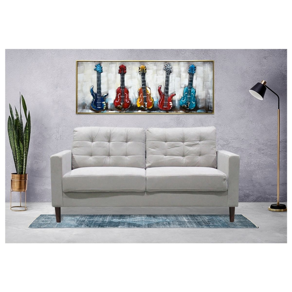 MSA MUEBLES SANTA ANA - SOFA PALOMINO 2C BEIGE ( 142 x 80 x 85 cm)