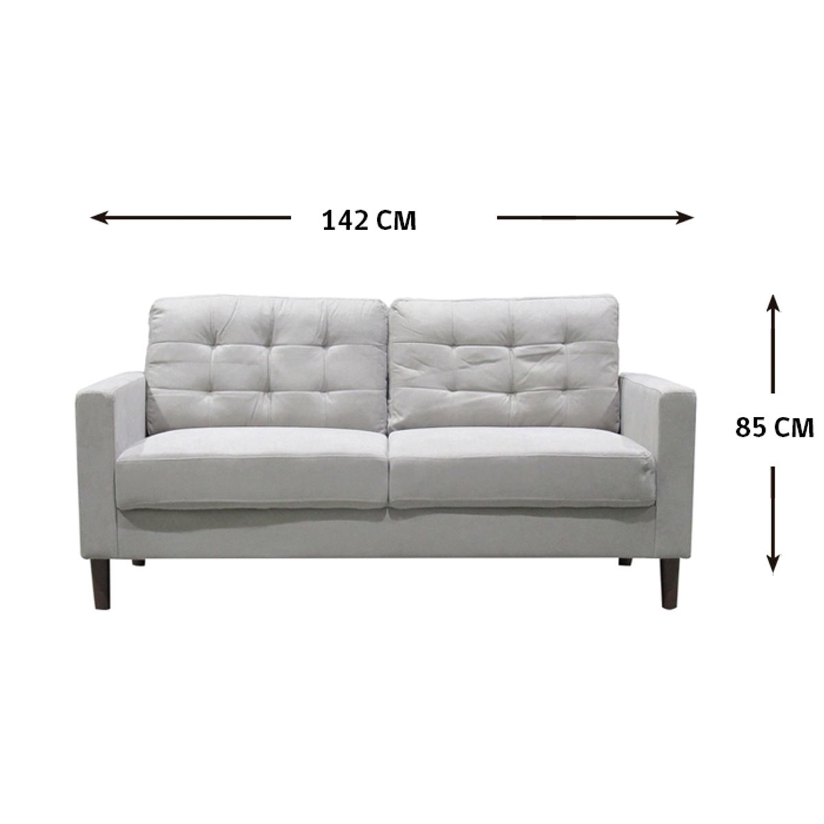 MSA MUEBLES SANTA ANA - SOFA PALOMINO 2C BEIGE ( 142 x 80 x 85 cm)