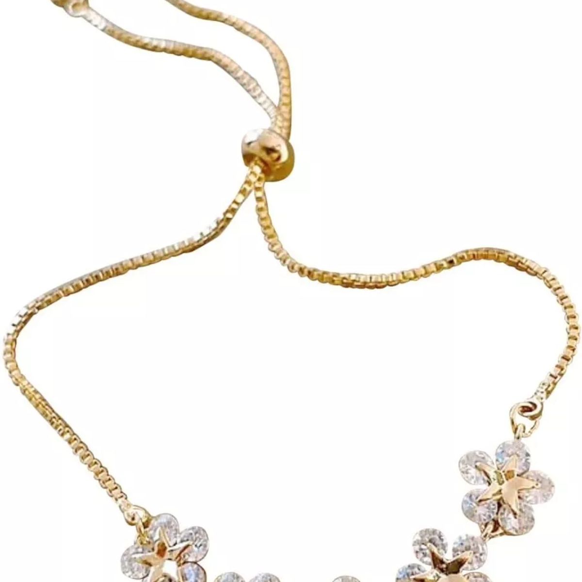 LUXURYJOYAS - Pulsera Flores Hechas Con Cristal Austriaco Oro