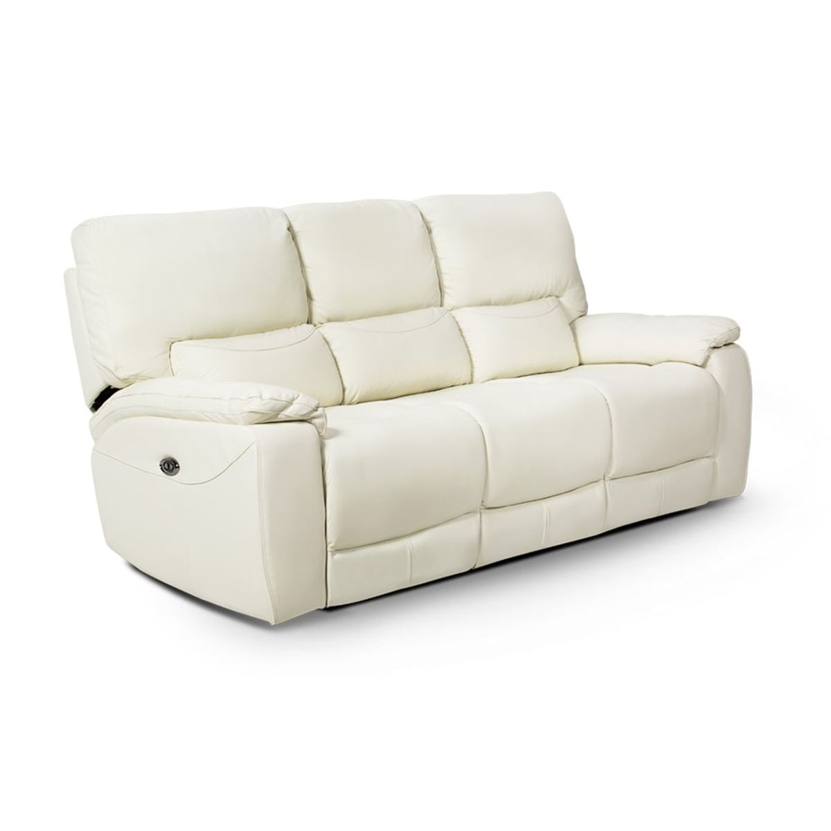 ROSEN - Rosen Sofá Reclinable Poch Cuero 3 Cuerpos Blanco