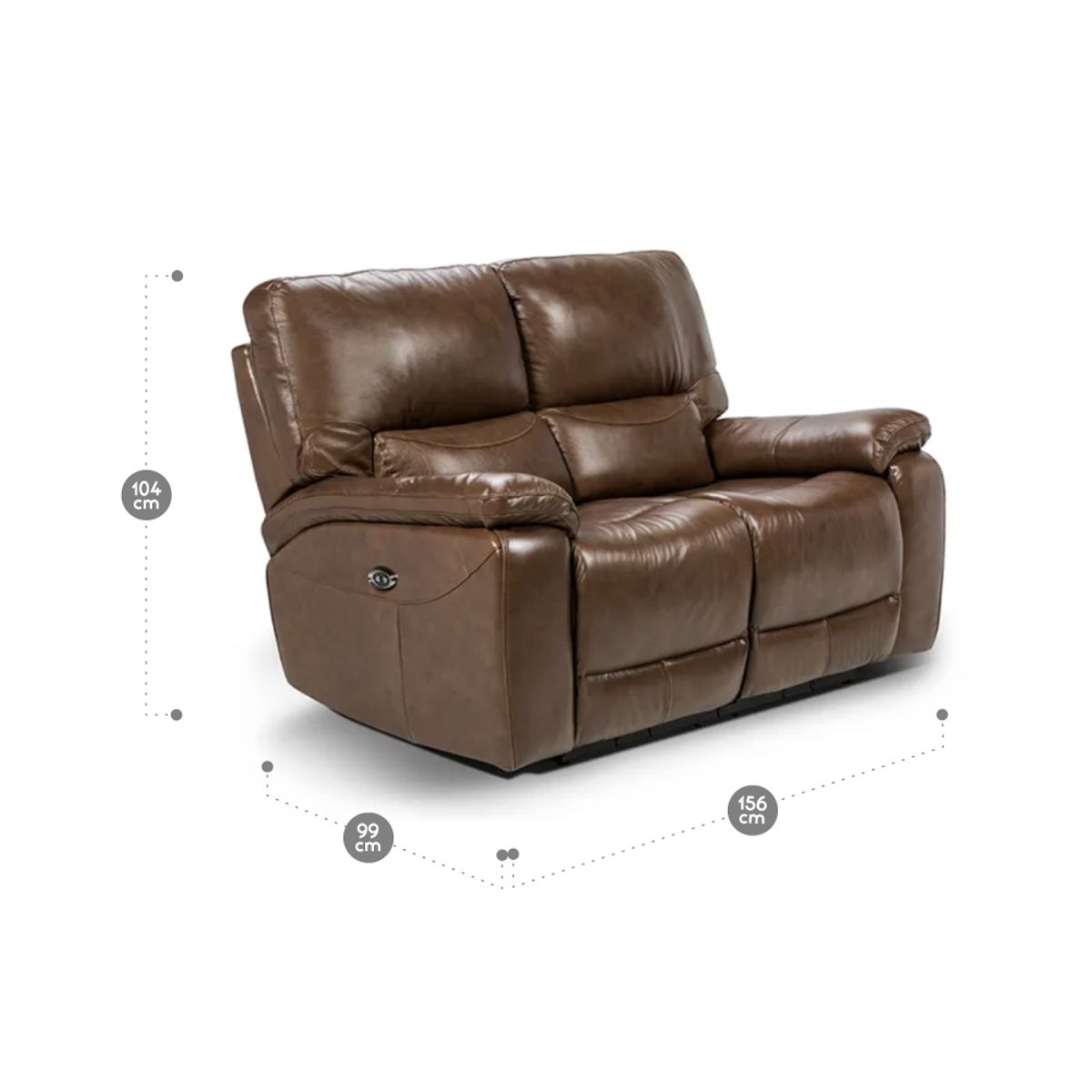 ROSEN - Rosen Sofá Reclinable Poch Cuero 2 Cuerpos