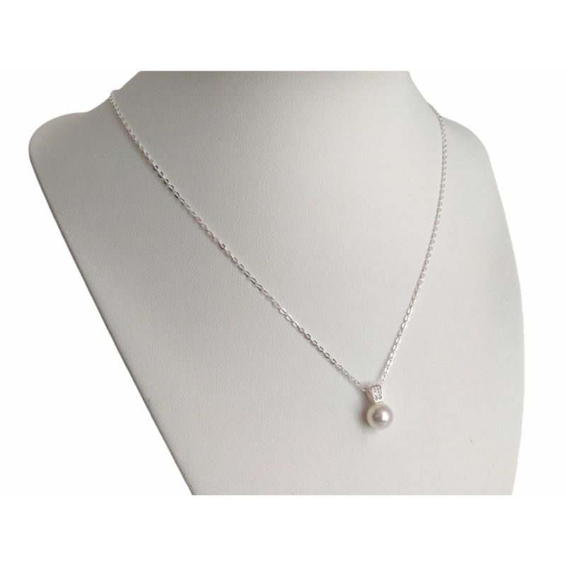 GENERICO - Collar Plata 925 Perla Circón