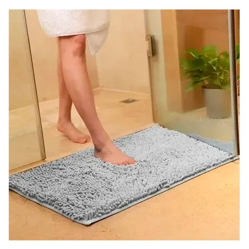 GENERICO - Alfombra Baño Microfibra Super Absorbente Color Gris