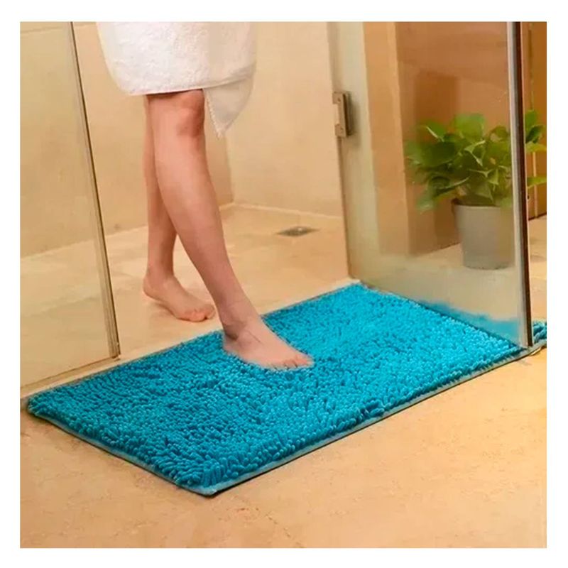 GENERICO - Alfombra Baño Microfibra Super Absorbente Color Celeste