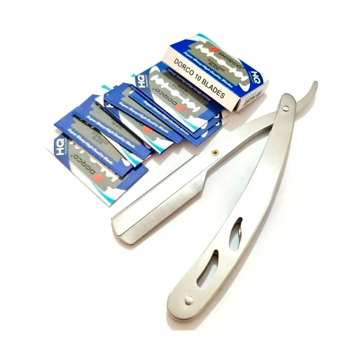 GENERICO - Navaja Más Cuchillas de Afeitar Para Barbería