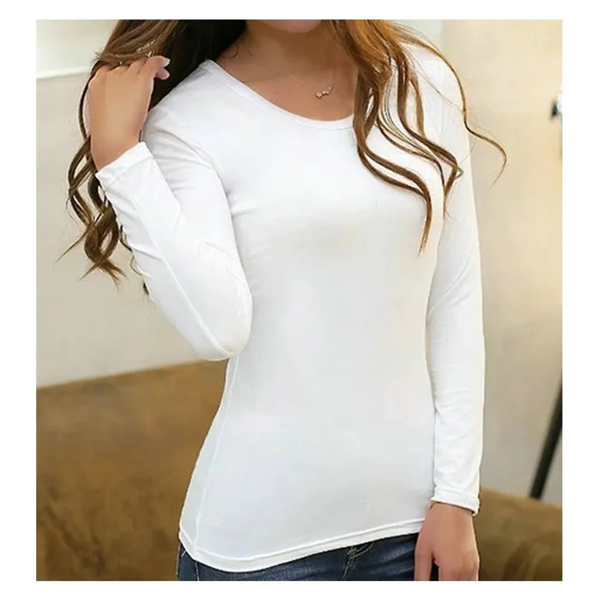 EVERSO - Pack 3 Camiseta Mujer Con Polar  Negro con blanco