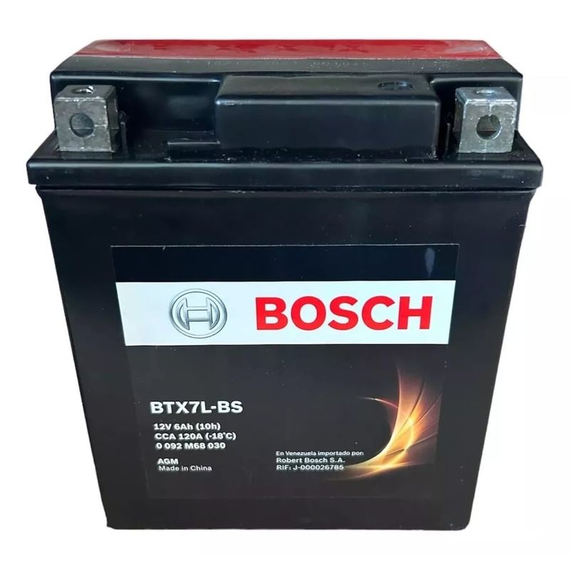 BOSCH - Bateria Bosch Fz25 R3 Cbr250 Cb190 Ytx7l Btx7l-bs 12v 6ah