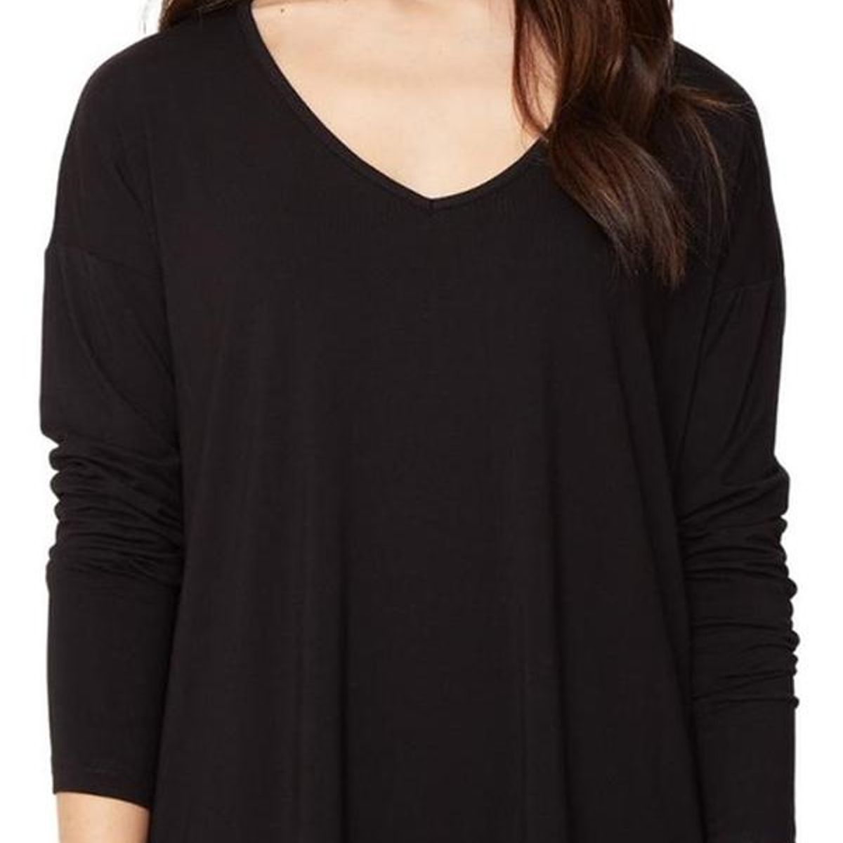 JACINTA TIENDA - Polera Alana en v negra Jacinta Tienda