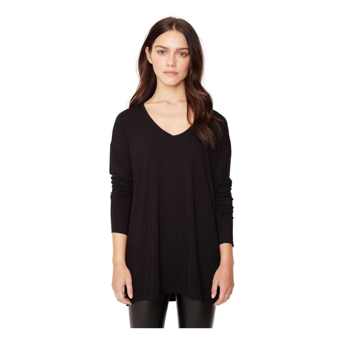 JACINTA TIENDA - Polera Alana en v negra Jacinta Tienda