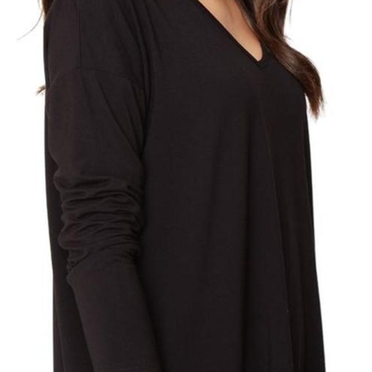 JACINTA TIENDA - Polera Alana en v negra Jacinta Tienda