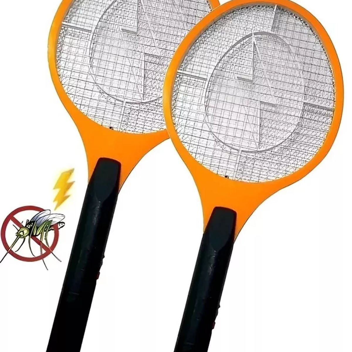 GENERICO - Raqueta Eléctrico Mata Moscas Y Mosquitos NARANJO