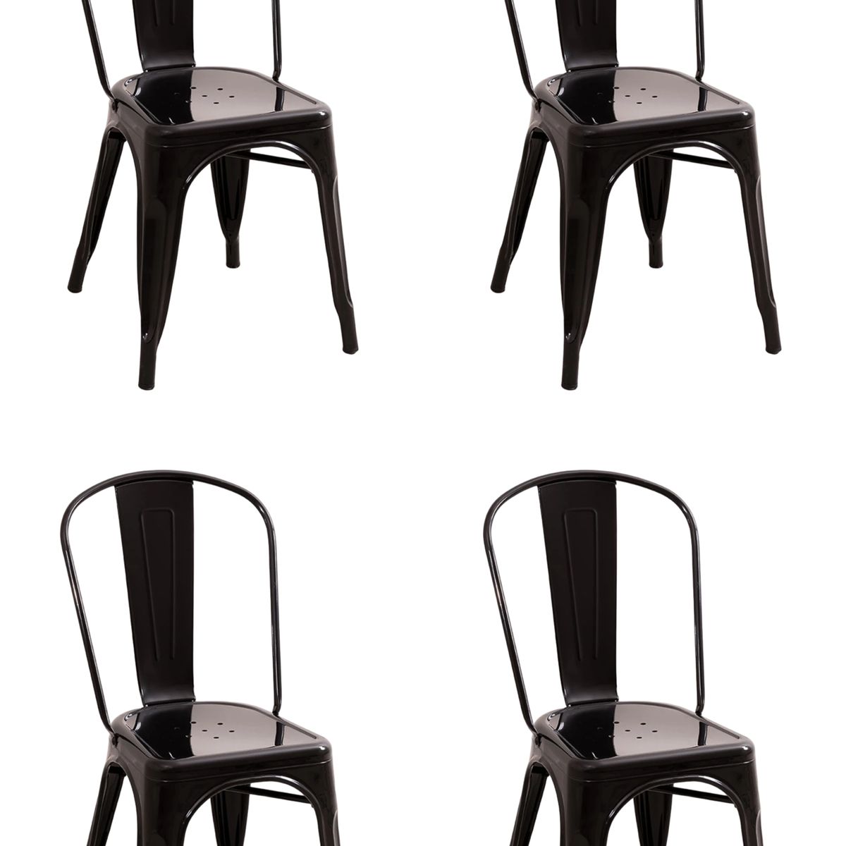 MOBOI - Pack 4 Sillas Tolix Color Negro