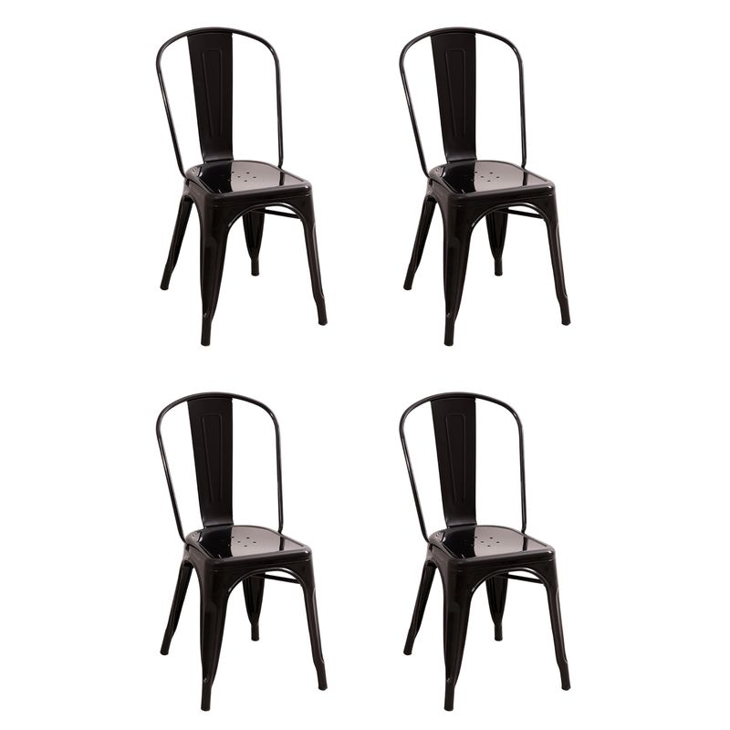 MOBOI - Pack 4 Sillas Tolix Color Negro