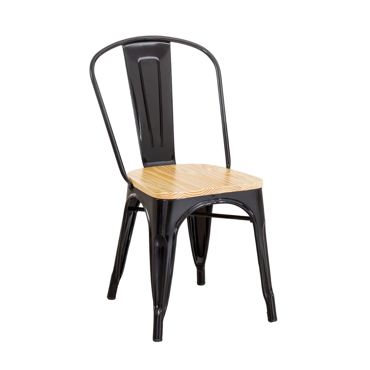 MOBOI - Silla Tolix con Asiento de Madera