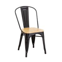 Silla Tolix con Asiento de Madera