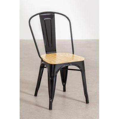 Imagen 2 del producto Silla Tolix con Asiento de Madera