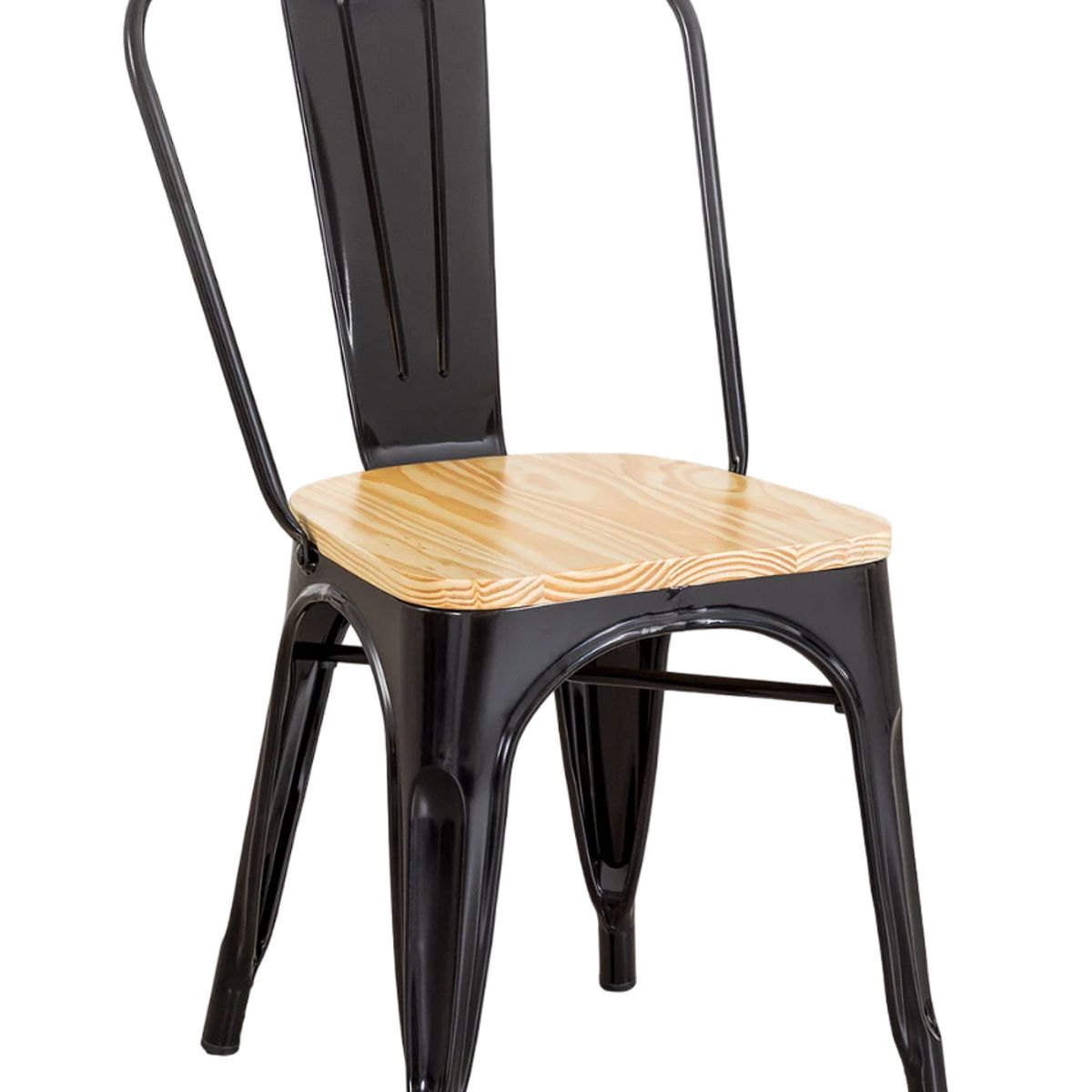 MOBOI - Silla Tolix con Asiento de Madera