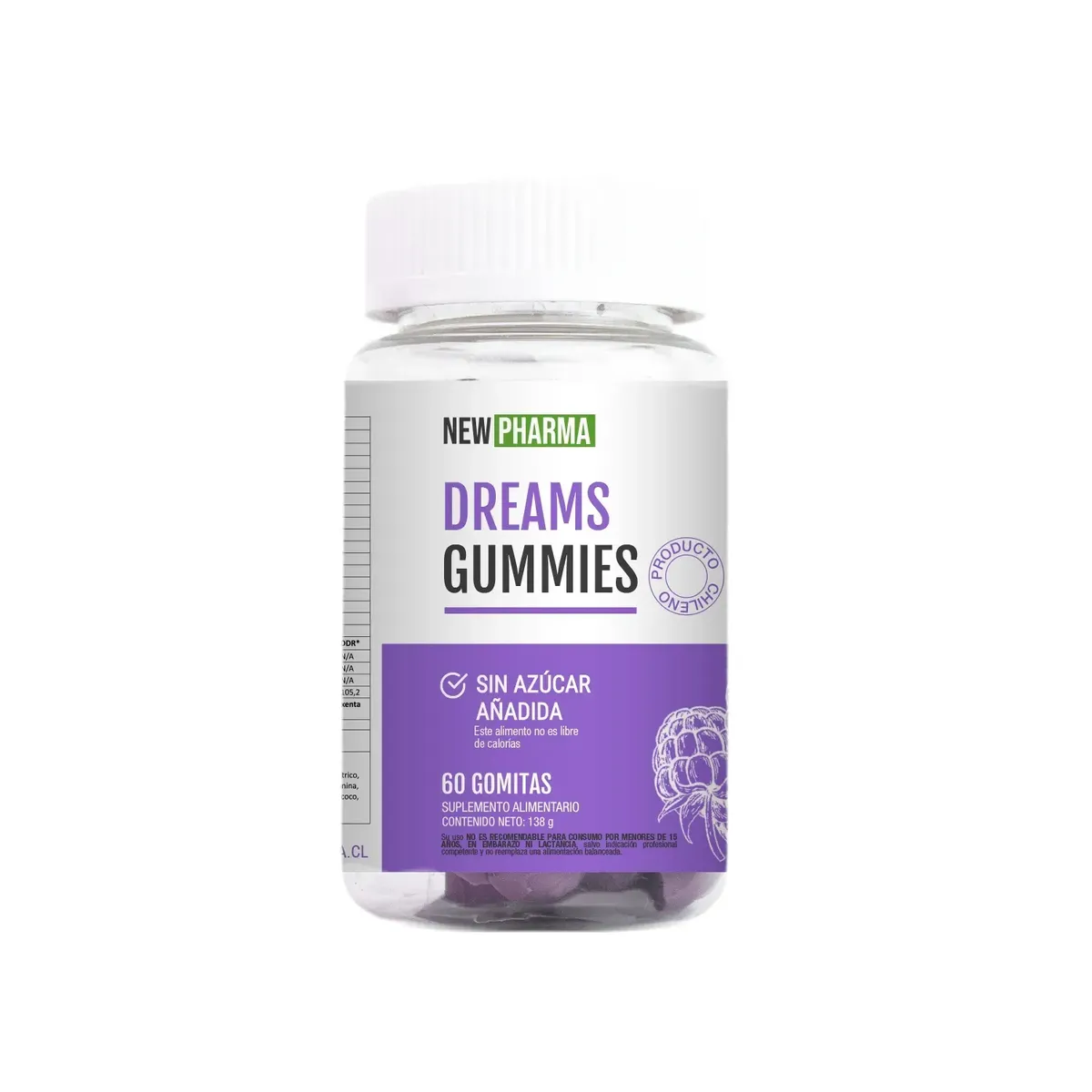 NEWPHARMA - Dreams Gomitas para Dormir Sabor Mora - Descanso y Relajación - 60 Unidades New Pharma