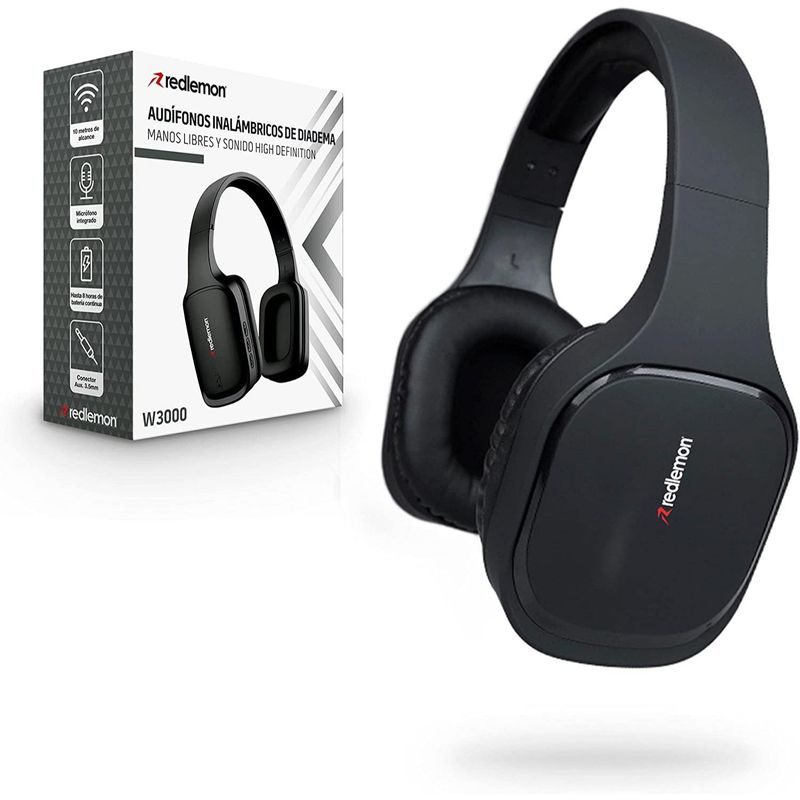 REDLEMON - Audífonos Bluetooth Inalámbricos Redlemon Sonido HD Diadema USB Negro