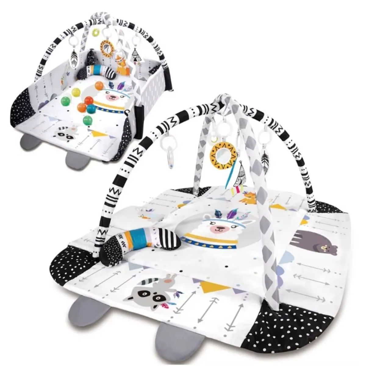 LA PEQUETERIA - Gimnasio bebé 3 en 1 piscina de pelotitas