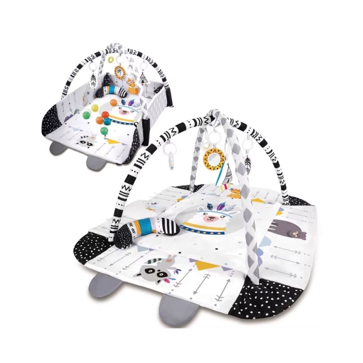 LA PEQUETERIA - Gimnasio bebé 3 en 1 piscina de pelotitas