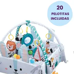 LA PEQUETERIA - Gimnasio bebé 3 en 1 piscina de pelotitas