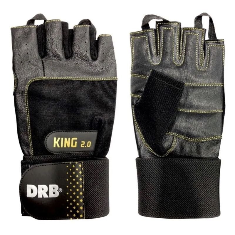 DRB - Guantes Gym Cuero Entrenamiento Pesas Fitness Drb King 2.0