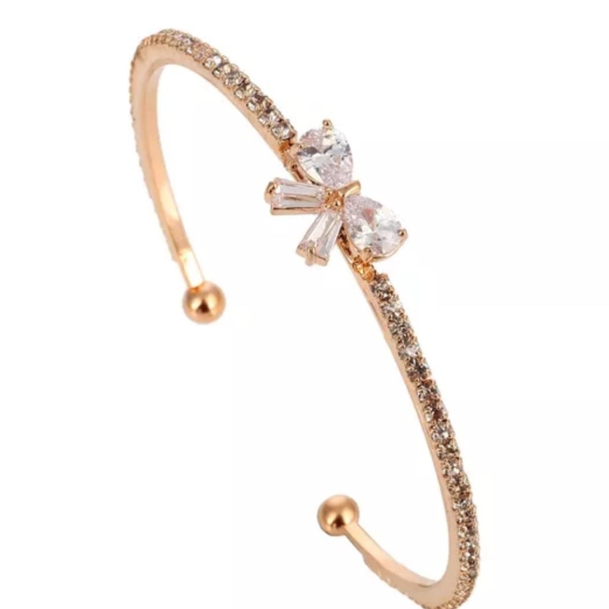 LUXURYJOYAS - Pulsera Brazalete Baño Oro 18k Y Cristales
