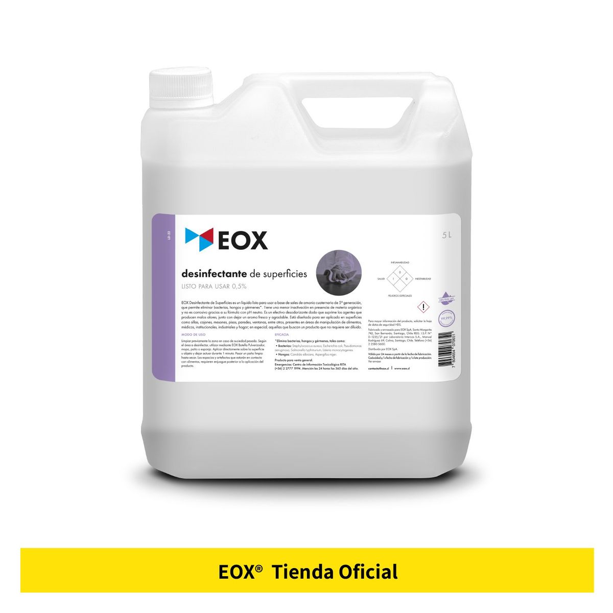 GENERICO - Amonio Cuaternario Listo Para Usar Con Registro Isp Eox 5 L