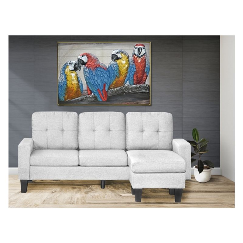 GENERICO - SECCIONAL PALOMINO LINEN13 LIGHT GREY(195 x 130 x 98 cm.)
