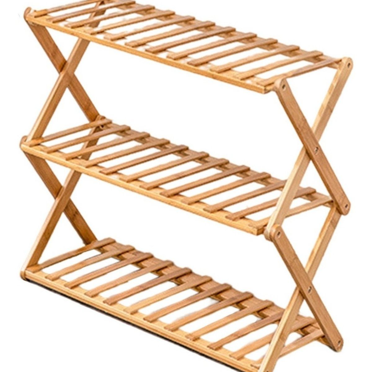 BJ HOGAR - Zapatera Estante Organizador De Zapatos Plegable 3 Niveles Bambú