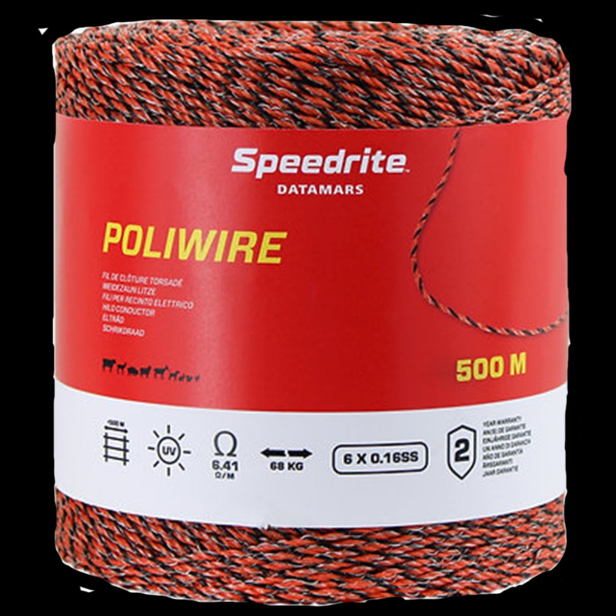 SPEEDRITE - Rollo Cable Poliwire Naranjo  Para Cerco Eléctrico 500m Speedrite
