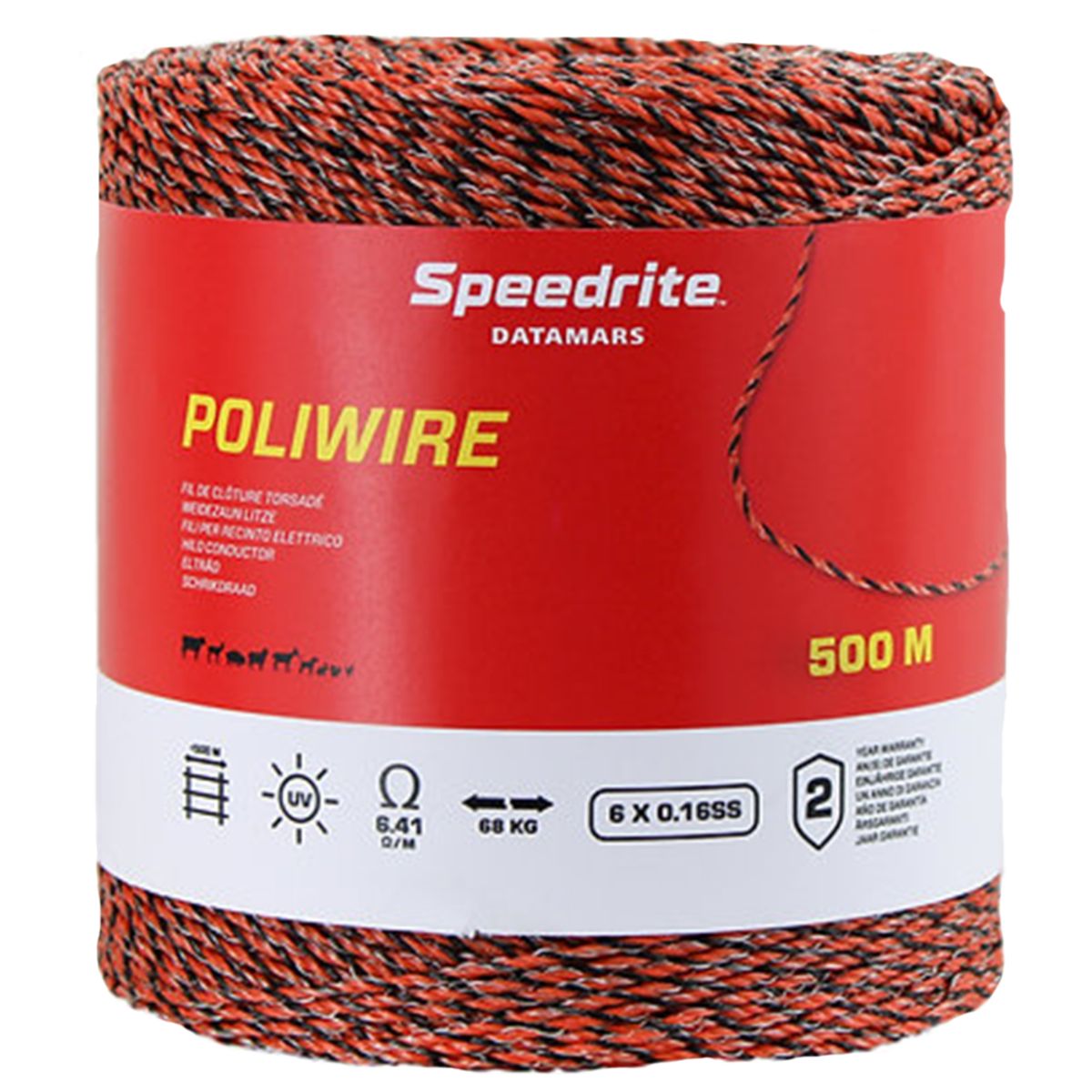SPEEDRITE - Rollo Cable Poliwire Naranjo  Para Cerco Eléctrico 500m Speedrite