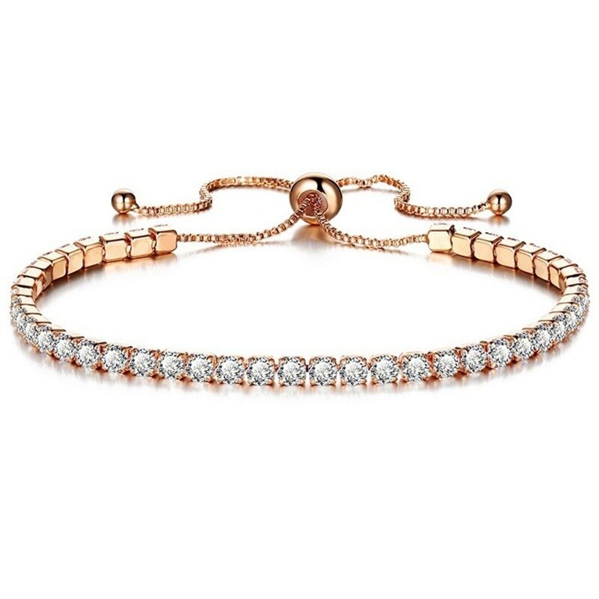 LUXURYJOYAS - Pulsera Hechas Con Cristal Austriaco Oro bañado Ajustable