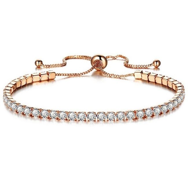 LUXURYJOYAS - Pulsera Hechas Con Cristal Austriaco Oro bañado Ajustable