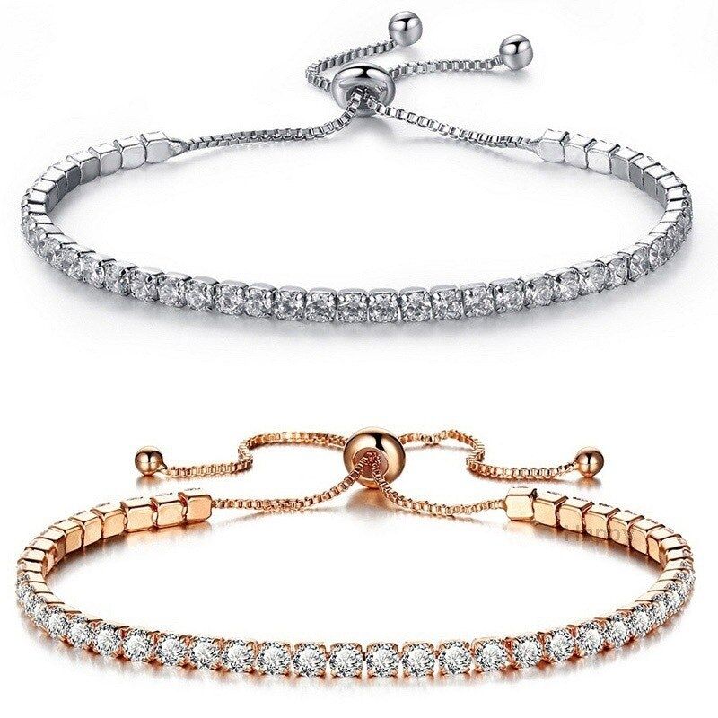 LUXURYJOYAS - Pulsera Hechas Con Cristal Austriaco Oro bañado Ajustable